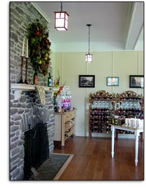 The Winery at Marjim Manor in Appleton, NY has two tasting rooms,  beautiful lake stone fireplaces and a winery boutique.