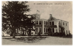 Vintage postcard of St. Joseph on the Lake building (now Marjim Manor)